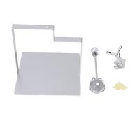 Napkin Holder for Table, Flat Napkin Dispenser with Weighted Arm, Square Cocktail Paper Holder of Elegant Rustic Iron for Kitchen Dining Room Decor Restaurant (Silver)