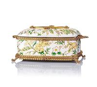 Napkin Holder Indoor Living Room Decoration Copper with Porcelain Tissue Box Decoration Desktop Light Luxury Ceramic Paper Box Decoration Napkin Dispenser