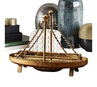 Napkin Holder | Tabletop Napkin Stand Boat Shaped | Farmhouse Hand Towel Storage Tray for Counter Dining Cafe Bathroom Bar Restaurant Dinner Kitchen