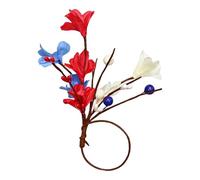 Napkin Holder - With Artificial Flowers, Independence Day Party Decorations, Decorative Floral Dining Table Decoration For Home, Banquet, Family Reunion, Events, Holiday