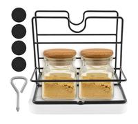 Napkin Holder with Bar Condiment Caddy, Metal Serviette Dispenser with Weighted Marble Base, Stylish Paper Napkin Table Storage Organiser Modern Straw Holder for Kitchen Dining Room Restaurant