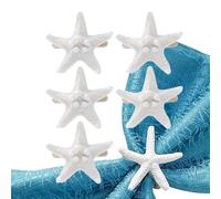 Napkin Ring - 6 Piece Starfish Shape Buckles, Starfish Shaped Table Jewelry, Nautical Dinner Napkin Bands | Elegant Tropical Holiday Tableware Decoration For Gathering Birthday Dinner Party Wedding