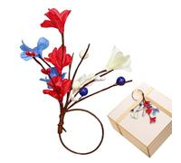 Napkin Ring Holder - Independence Day Table Decorations - Artificial Flowers Napkin Buckles - For Hotel, Party, Holiday, Banquet, Family Party, Formal Dinner and Home