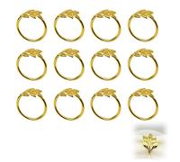 Napkin Rings,12 PCS Gold Napkin Rings,Napkin Holder,for Cloth or Paper Napkins, Reusable Wedding Birthday Party Dinner Table Decorations, Christmas & Thanksgiving