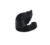 Napkin Rings 12 Pieces Metal Curled Leaf Open Napkin Rings Wedding Hotel Table Setting Metal Electroplating Napkin Buckles Black