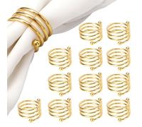 Napkin Rings - 12Pcs Gold Premium Metal Napkin Holders,Durable & Reusable Tableware Decor,Elegant Dining Accessories For Weddings,Christmas & Dinner Parties,Perfect For Home Hosts & Event Planners