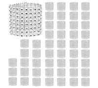 Napkin Rings 5x1.5inch 50Pcs Napkin Holder Rhinestone Rings Buckles Rhinestone Diamond Mesh Wrap Ribbon Bouquet Wrapped Ribbon for Table Settings Wedding Birthday