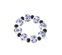 napkin rings 6/12pcs Creative Hand-painted Blue And White Beads Napkin Ring Home Table Decoration Buckle for Wedding Party Table Settings(6pcs)