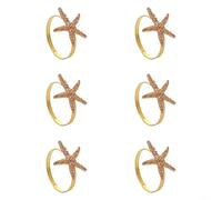 Napkin Rings, 6pcs European Style Metal Starfish Design, Elegant Table Decor for Hotel Wedding Events