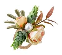 Napkin Rings, Artificial Flower Napkin Rings - Rustic Napkin Rings Table Decorations, Rose Shaped Napkin Ring Holder, Table Decoration for Wedding, Banqu