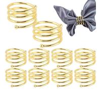 Napkin Rings Bulk | Napkin Buckle - Gold Silver Metal Tissue Holder for Thanksgiving Formal Casual Dining Business Dinner Wedding Table Farmhouse Easter