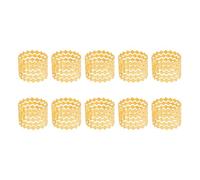 Napkin Rings Elegant Gold Metal Holder Wedding Family Gathering 10pcs