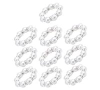 Napkin Rings Imitation Pearl - 10 Pieces Beaded Holder Buckles, Elegant Table Decor | For Home, Farmhouse, Holiday Dining, Wedding, Party, Hotel, Romantic Dinner, Banquet, Special Occasion, Celebratio