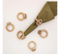 Napkin Rings Set of 6 - Handmade Bamboo Napkin Holders, Rustic Farmhouse Napkin Buckles for Christmas, Thanksgiving, Wedding, Party & Holiday Table Décor (Beige, 5 CM) - THE HOME TALK