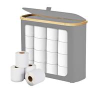 Napkin Storage, 17 inch Large Basket Paper Towel Holder for Restroom Corner, Space Saving Container with Sturdy Build, Tissue Roll Organizer for Bathroom, Cabinet, Shelf, Floor, Under Sink Use