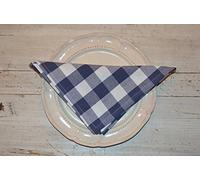 Napkins, 100% Cotton Country Check Indigo Blue / White, Pack of 4 Quayside Home