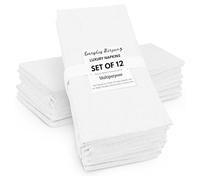 Napkins 12 Pack White 100% Cotton 250-TC Washable and Reusable Table Dinner Napkin for Hotel, Restaurant, Weddings, Parties Cloth 41 x 41 cm