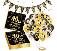 Napkins 30th Birthday, 30th Balloons Decorations with Birthday Bunting, Pack of 20 18th Happy Birthday Napkins for Men Women Party Decorations