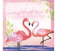 Napkins 33 x 33 cm Pack of 20 Serviette Technique Pair of Flamingos