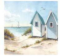 Napkins Beach Huts 20 Pack 3 Ply Paper Ambiente Party Tableware Serviettes 16.5cm x 16.5cm