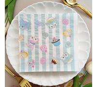 Napkins Cartoon Animals Disposable Table Napkins - Soft and Strong Paper Serviettes for All Occasions - Everyday Tissues for Cleaning Spills Wiping Surfaces15 Packs(33x33cm)