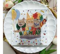 Napkins Cartoon Animals Disposable Table Napkins - Soft and Strong Paper Serviettes for All Occasions - Everyday Tissues for Cleaning Spills Wiping Surfaces20 Packs(33x33cm)