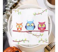 Napkins Cartoon Bird Disposable Table Napkins - Soft and Strong Paper Serviettes for All Occasions - Everyday Tissues for Cleaning Spills Wiping Surfaces 20 Packs(33x33cm)