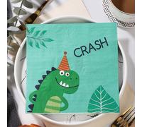 Napkins Cartoon Dinosaur Paper Napkins, Super Soft, Cocktail Disposable Paper Tissues - Best for Christmas, Parties, Halloween, Thanksgiving 20 Packs(33x33cm)
