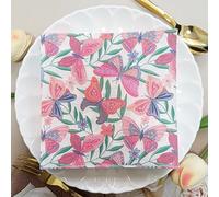 Napkins Colorful Butterfly Disposable Table Napkins - Soft and Strong Paper Serviettes for All Occasions - Everyday Tissues for Cleaning Spills Wiping Surfaces20 Packs(33x33cm)