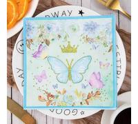 Napkins Colorful Flower Butterfly Disposable Table Napkins - Soft and Strong Paper Serviettes for All Occasions - Everyday Tissues for Cleaning Spills Wiping Surfaces30 Packs(33x33cm)