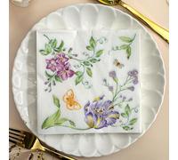 Napkins Colorful Flower Butterfly Disposable Table Napkins - Soft and Strong Paper Serviettes for All Occasions - Everyday Tissues for Cleaning Spills Wiping Surfaces30 Packs(33x33cm)