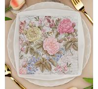Napkins Colorful Flower Butterfly Paper Napkins, Super Soft, Cocktail Disposable Paper Tissues - Best for Christmas, Parties, Halloween, Thanksgiving5 Packs(33x33cm)