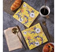 Napkins Colorful Flower Butterfly Table Decoration, Anniversary Decoration, Disposable Party Serviettes Napkins, Perfect for Birthdays, Weddings, Communion and Celebrations 20 Packs(33x33cm)