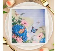 Napkins Colorful Flower Butterfly Table Decoration, Anniversary Decoration, Disposable Party Serviettes Napkins, Perfect for Birthdays, Weddings, Communion and Celebrations15 Packs(33x33cm)