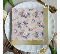 Napkins Colorful Flowers Disposable Table Napkins - Soft and Strong Paper Serviettes for All Occasions - Everyday Tissues for Cleaning Spills Wiping Surfaces5 Packs(33x33cm)