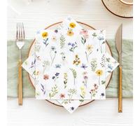 Napkins Colorful Flowers Table Decoration, Anniversary Decoration, Disposable Party Serviettes Napkins, Perfect for Birthdays, Weddings, Communion and Celebrations20 Packs(33x33cm)