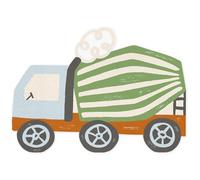 Napkins Concrete Mixer Children's Birthday - 16 x 13 cm, Vehicle Design, Pack of 20, Motif Napkins for Construction Site Theme, Colourful Mixed, Party Decoration Boys, Truck Paper Napkins Construction