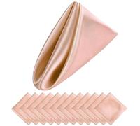 Napkins Cotton,Cloth Napkins 12PCS Christmas Satin Napkin 12x12Inches Soft Table Napkins For Romantic Weddings Party Dinner Table Decoration(Champagne Pink)