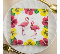 Napkins Flamingo Flowers Paper Napkins, Super Soft, Cocktail Disposable Paper Tissues - Best for Christmas, Parties, Halloween, Thanksgiving10 Packs(33x33cm)