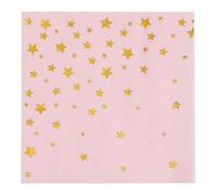 Napkins Girl Pink Star Tissue Paper Napkins Disposable Soft Serviettes Party Happy Birthday Wedding Wrapping Paper for Crafts Everyday Tableware,Christmas,Toilet 5 Packs(33x33cm)