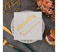Napkins Gold Stamping Disposable Table Napkins - Soft and Strong Paper Serviettes for All Occasions - Everyday Tissues for Cleaning Spills Wiping Surfaces5 Packs(33x33cm)