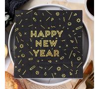 Napkins Golden Geometry Paper Napkins, Super Soft, Cocktail Disposable Paper Tissues - Best for Christmas, Parties, Halloween, Thanksgiving 5 Packs(33x33cm)