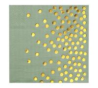 Napkins Golden Mint Green Tissue Paper Napkins Disposable Soft Serviettes Party Happy Birthday Wedding Wrapping Paper for Crafts Everyday Tableware,Christmas,Toilet 15 Packs(33x33cm)
