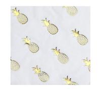 Napkins Golden Pineapple White Tissue Paper Napkins Disposable Soft Serviettes Party Happy Birthday Wedding Wrapping Paper for Crafts Everyday Tableware,Christmas,Toilet 15 Packs(33x33cm)