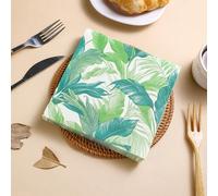 Napkins Green Tropical Leaves Disposable Table Napkins - Soft and Strong Paper Serviettes for All Occasions - Everyday Tissues for Cleaning Spills Wiping Surfaces15 Packs(33x33cm)