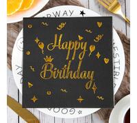 Napkins Happy Birthday Disposable Table Napkins - Soft and Strong Paper Serviettes for All Occasions - Everyday Tissues for Cleaning Spills Wiping Surfaces20 Packs(33x33cm)
