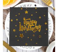 Napkins Happy Birthday Disposable Table Napkins - Soft and Strong Paper Serviettes for All Occasions - Everyday Tissues for Cleaning Spills Wiping Surfaces15 Packs(33x33cm)