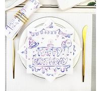 Napkins Happy Birthday Disposable Table Napkins - Soft and Strong Paper Serviettes for All Occasions - Everyday Tissues for Cleaning Spills Wiping Surfaces30 Packs(33x33cm)