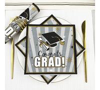 Napkins Happy Graduation Disposable Table Napkins - Soft and Strong Paper Serviettes for All Occasions - Everyday Tissues for Cleaning Spills Wiping Surfaces10 Packs(33x33cm)