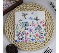 Napkins Hummingbird Butterfly Tissue Paper Napkins Disposable Soft Serviettes Party Happy Birthday Wedding Wrapping Paper for Crafts Everyday Tableware,Christmas,Toilet 20 Packs(33x33cm)